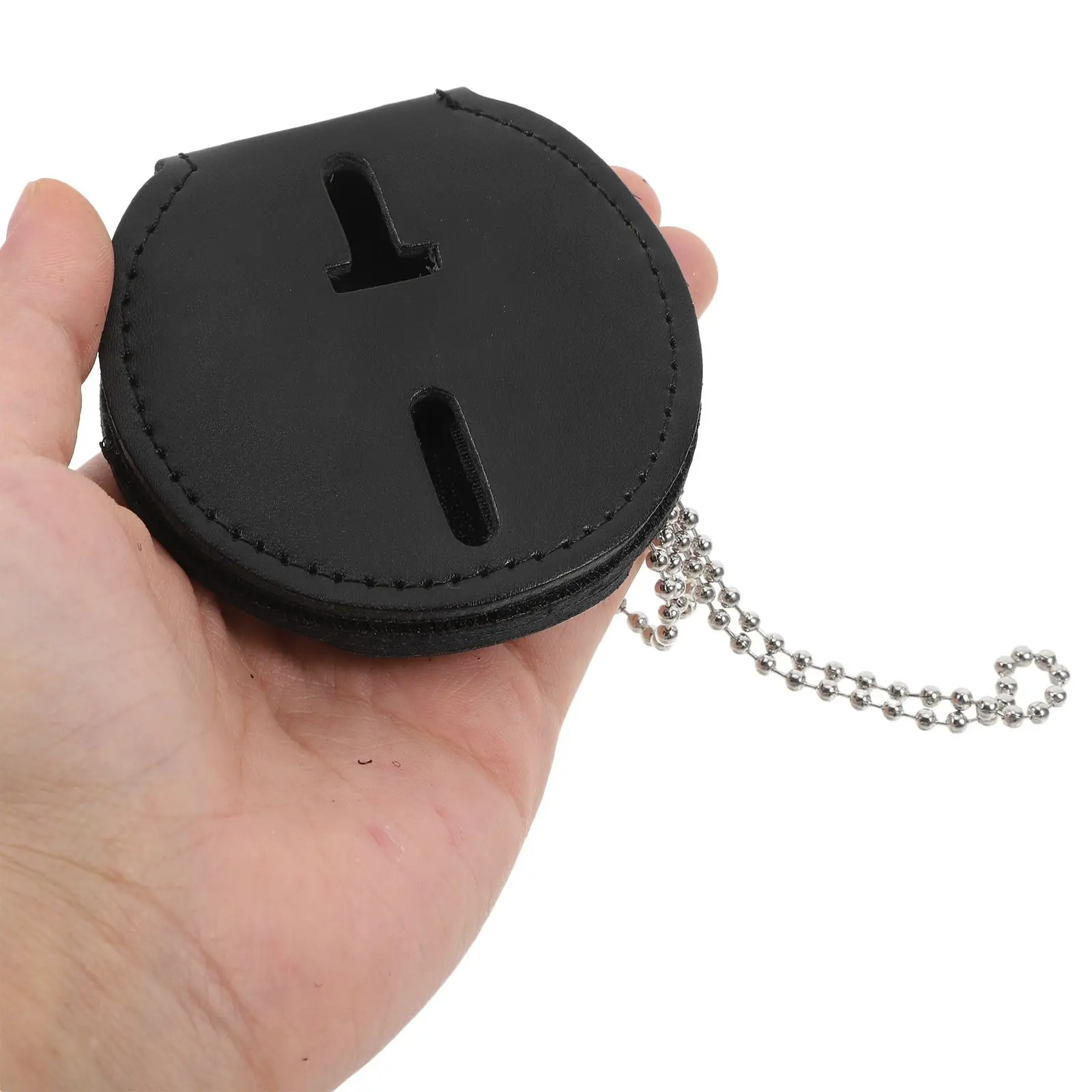 Suporte de identificação de crachá multifuncional pu com corrente de clipe para aplicação de acessórios de mesa de polícia ganizer crachá de segurança transparente