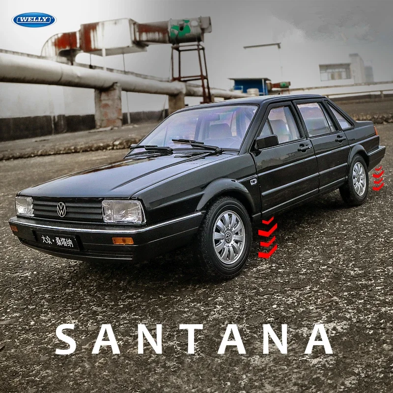 

WELLY 1:24 Volkswagen Santana Alloy Classic Car Model Diecast Metal Toy Vehicles Car Model Simulation Collection Childrens Gifts