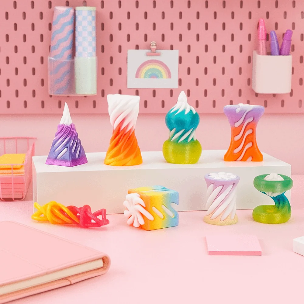 Passthrough Sculpture 3D Printed Spiral Cone Toy Vortex Thread Decorative Impossible Pyramid Ornaments Mini