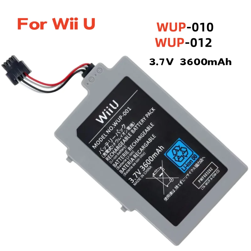 100% nuevo 3600mAh 3,7 V batería de litio recargable por encima del Cable Gamepad para Nintendo Wii U controlador Gamepad con destornillador