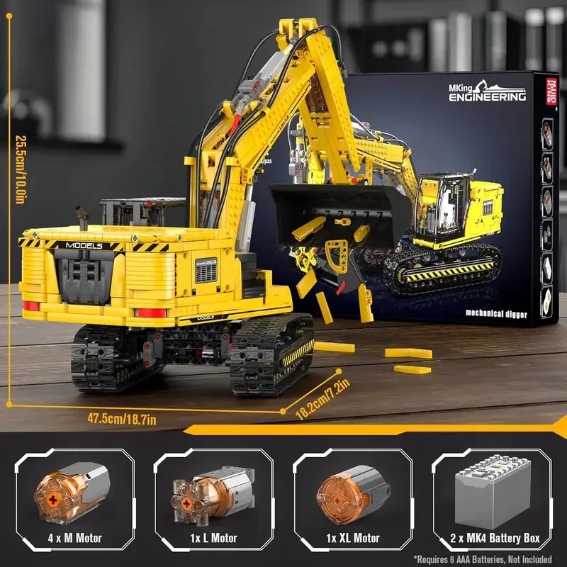 ตัวต่อรถขุดตีนตะขาบ MOULD KING 13112 แบบมีมอเตอร์ ควบคุมด้วยรีโมท ของเล่นชุดรถขุดตีนตะขาบ ของขวัญวันเกิด