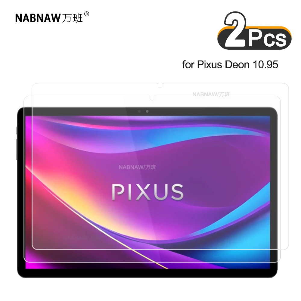 2 Pieces HD Scratch Proof Tempered Glass Screen Protector For Pixus Deon 10.95 Tablet Hard Protective Film