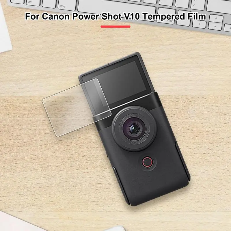 Hard Tempered Glass Protector Full Cover 2pcs Full-Screen Tempered Glass Vlog V10 Camera LCD Display Screen Protective HD Film