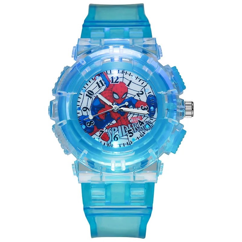 Spider-Man Kids Luminous Watch - LED Colorful Flashing Electronic Quartz Watch for Boys