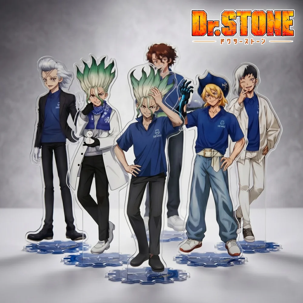 Anime Dr.STONE Acrylic Stand Keychain 2026 New Science Kingdom Style Senku Gen Tsukasa Ryusui Kawaii Figure Desktop Decor