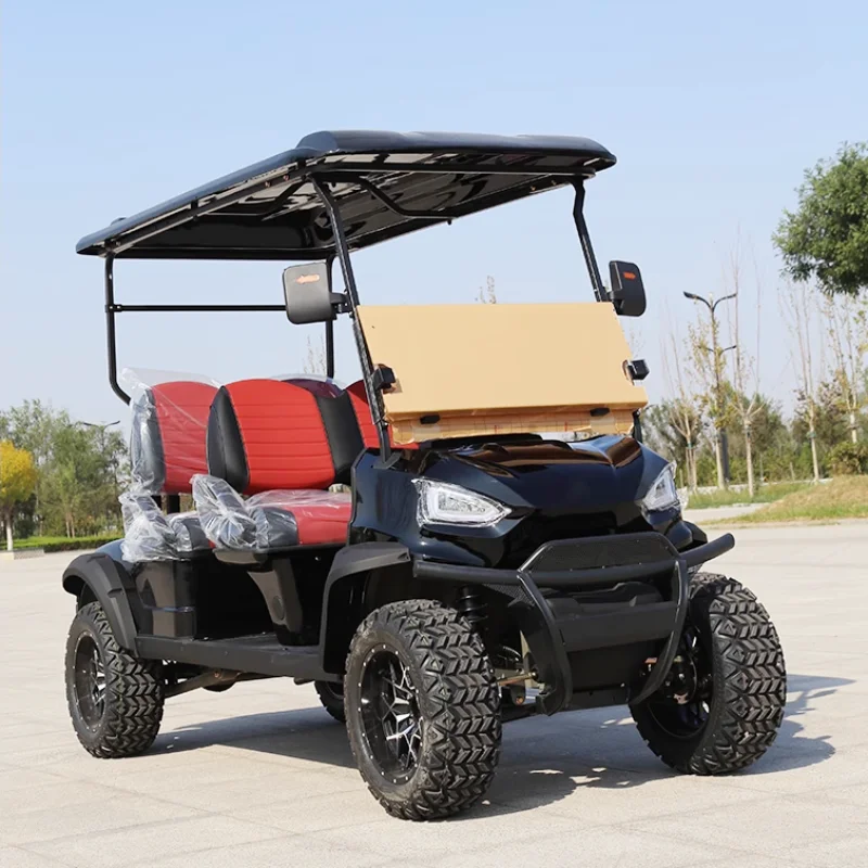 

Long Durability 72v Golf Cart 4 Seater Lifted 12 Inch Wheels Golf Cart Electric Golf Buggy