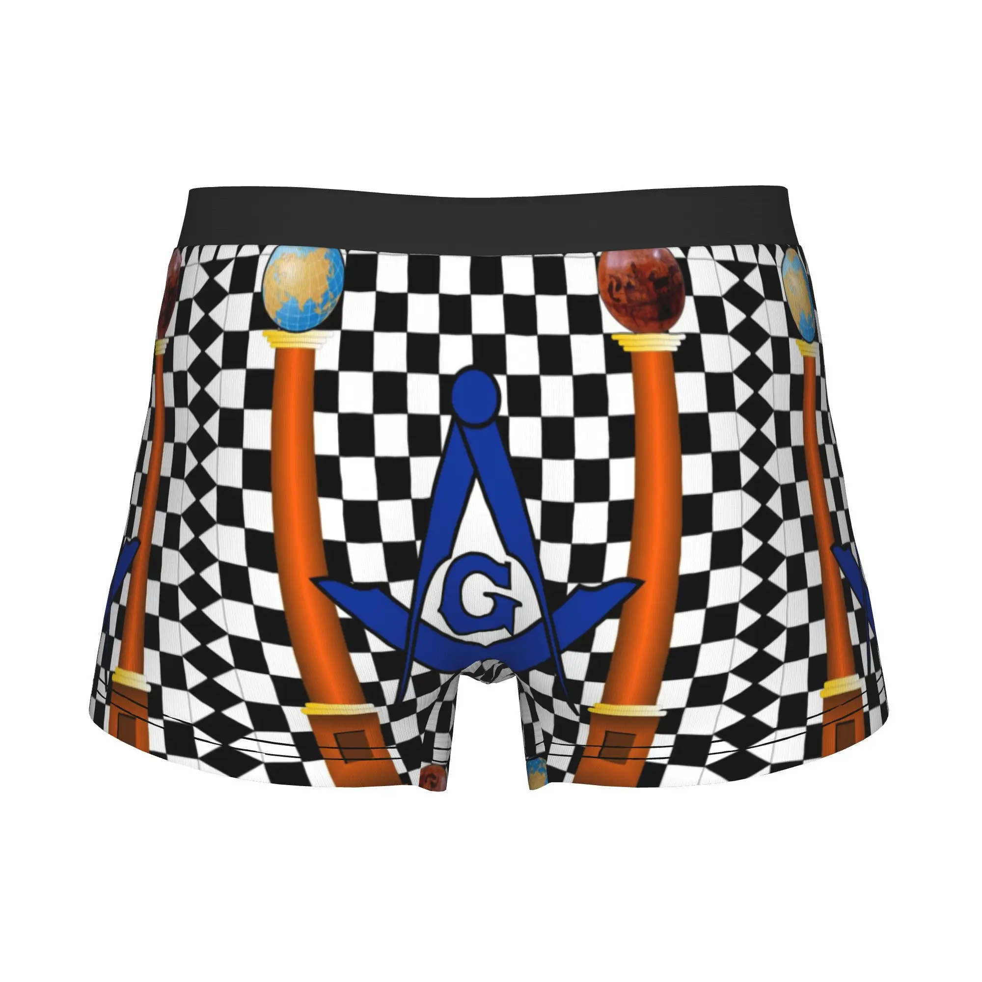 Masonic Square and Compass Underwear Male Print Freemasonry Freemason Boxer Shorts Panties Briefs Breathable Underpants