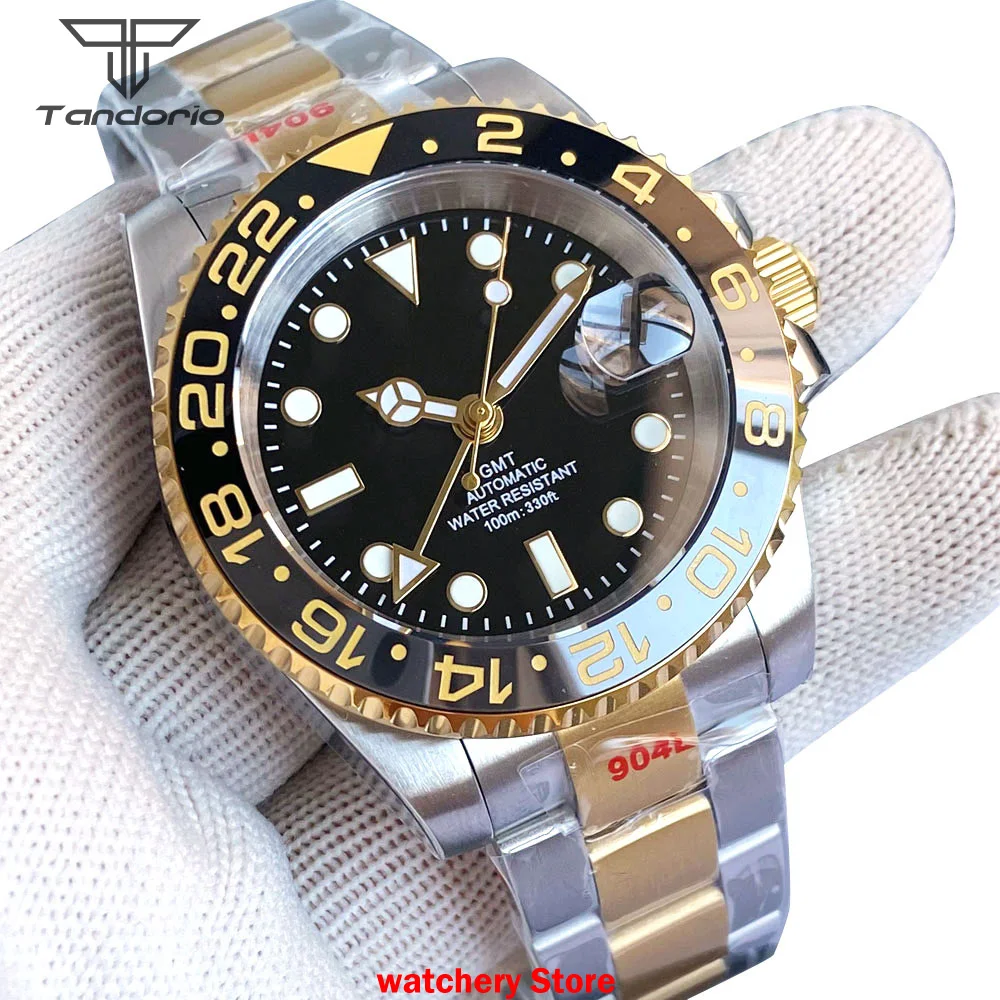Tandorio GMT 24-hour Rose Gold Bezel NH34 Automatic Movement 200m