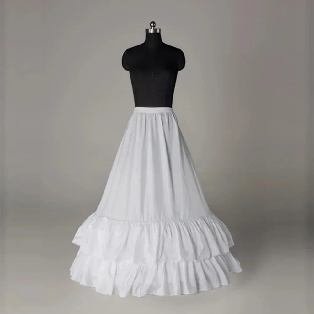 Simple Design A-line Ruffles long Floor Length Two Hoops Bridal Petticoats for Wedding