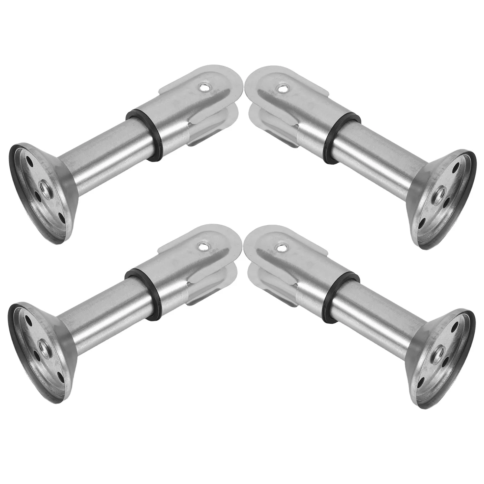 4Pcs Bathroom Partition Floor Support Bracket Set Modern Minimalist Stainless Steel Restroom Stall Divider Hardware for Wet