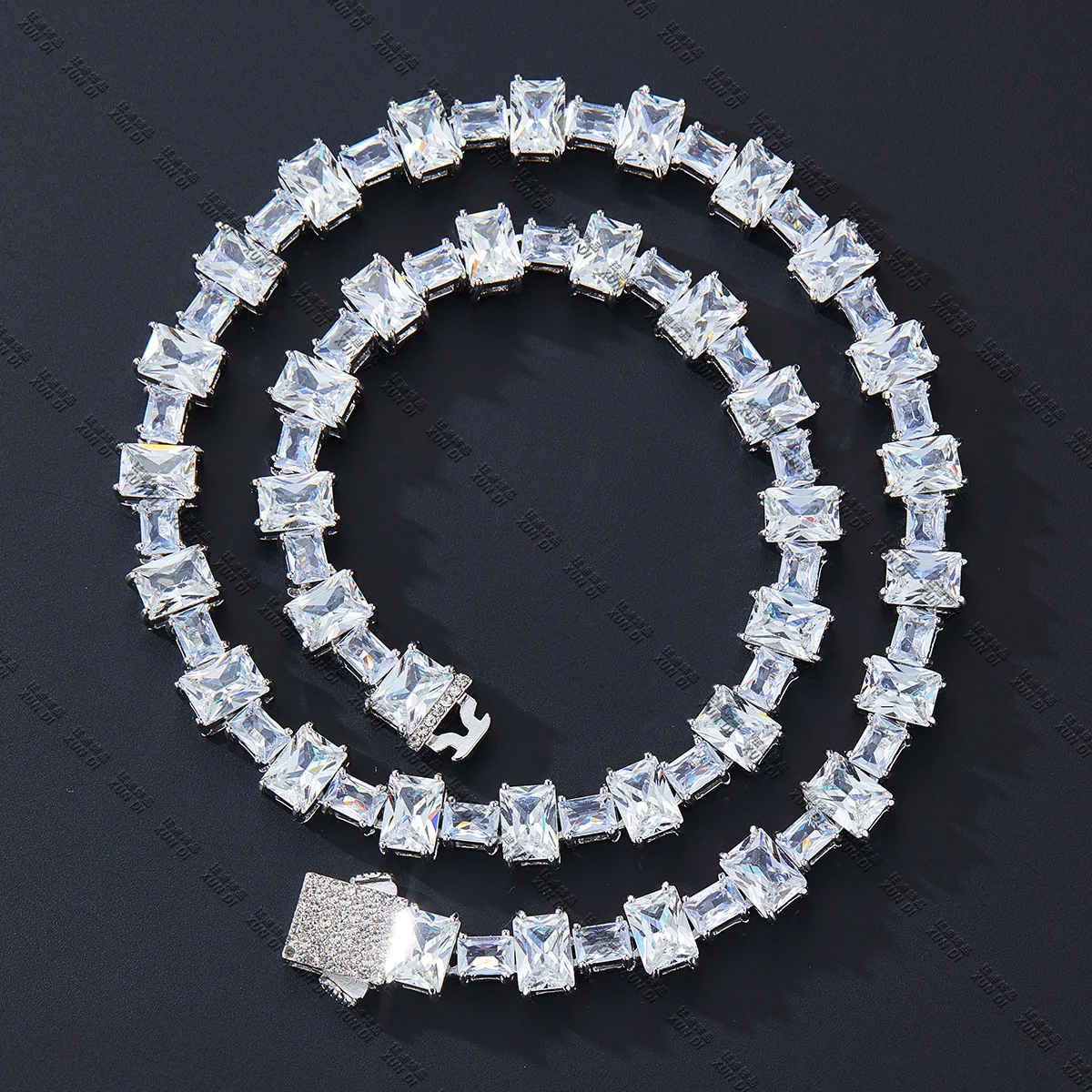 HIP HOP 10MM Iced Out Square Stones Tennis Chain Rapper Zircon Necklaces Bracelet For Men Women Choker Charm Jewelry