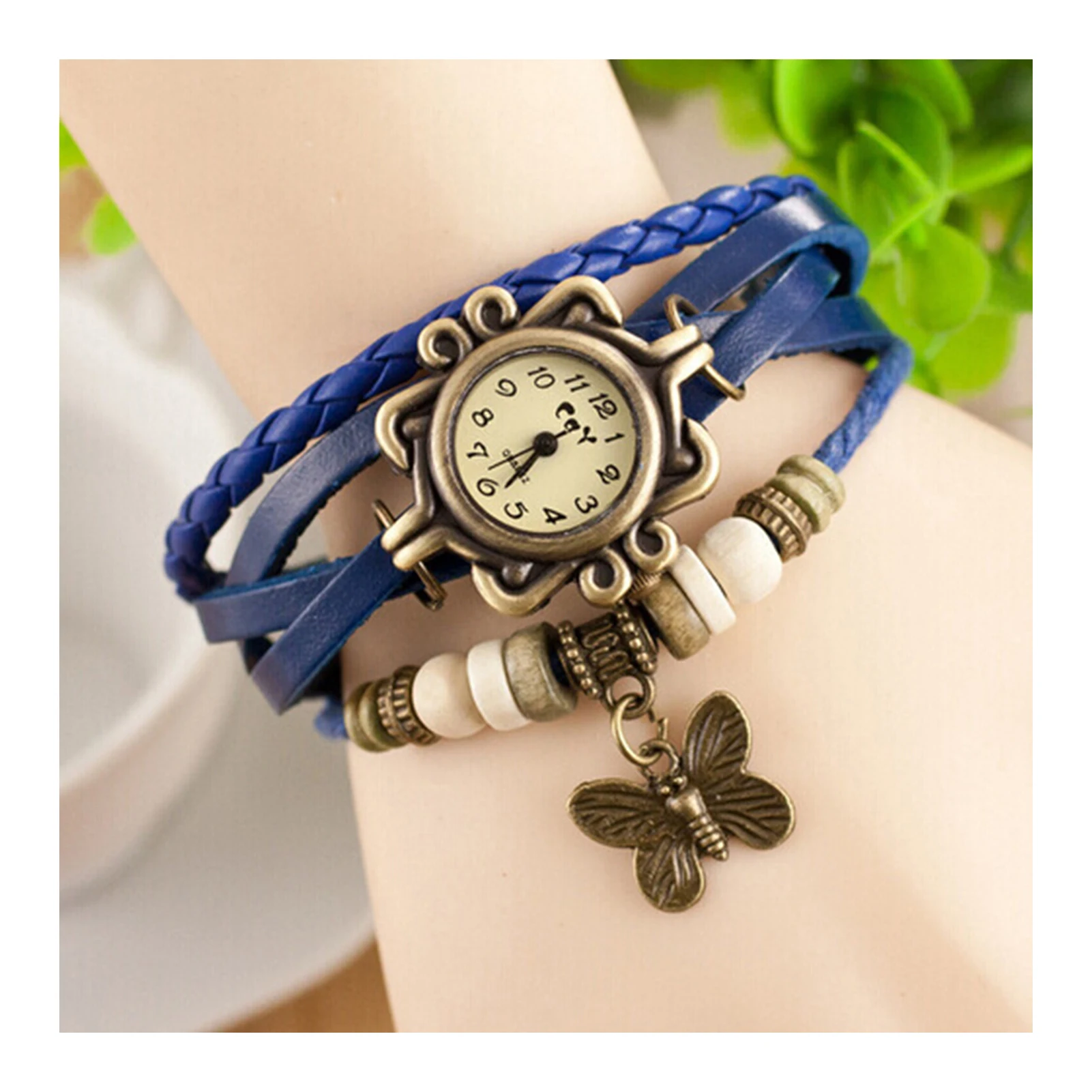 2023 New Women\'s Watch Retro Leather Bracelet Tree leaf Decoration Wrist Watch Ladies Quartz Watch relogio feminino часы