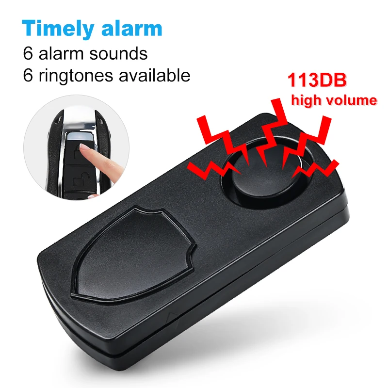 113db Wireless Motorcycle Alarm Remote Control Waterproof Bicycle Alarm for Moto Electric Anti-Theft Bike Alarm for Motorcycle