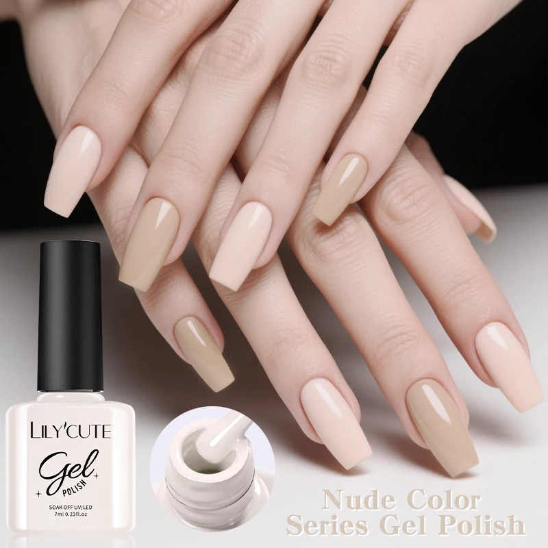 LILYCUTE 7 مللي سلسلة ألوان عارية هلام طلاء الأظافر شبه دائم نقع قبالة LED UV جل طويل الأمد مسمار الفن تصميم مانيكير الورنيش