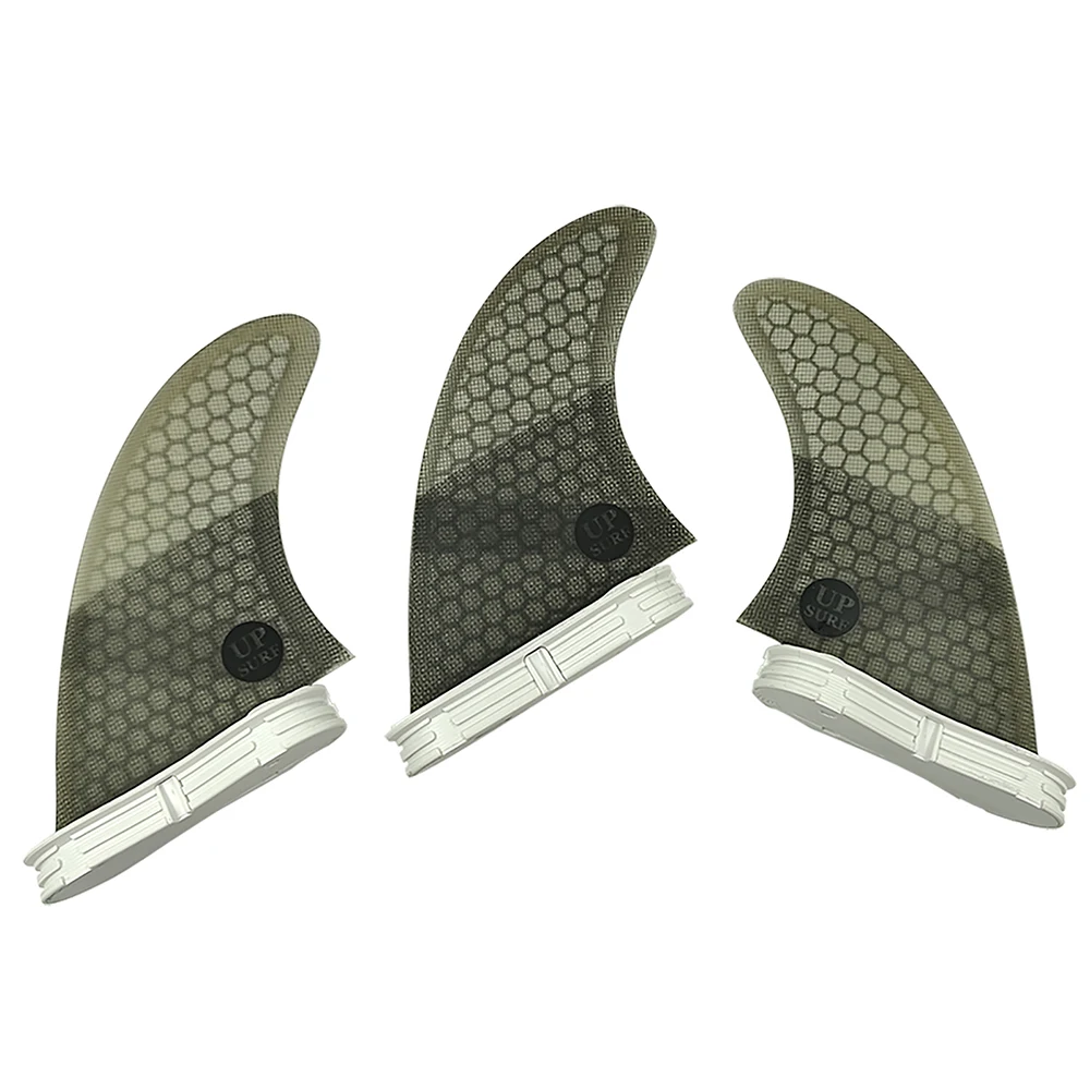 UPSURF FCS 2 Fin Tri Fin Set | Double Tabs 2 G3/G5 Size Honeycomb Carbon Fins in 4 Colors | For Shortboard Performance