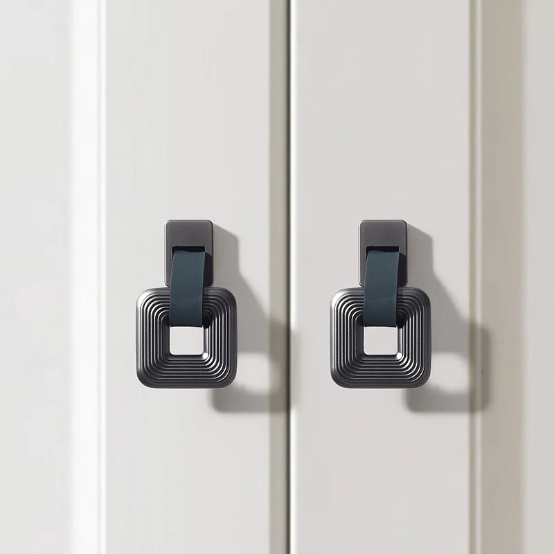 Modern Luxury Gold Wardrobe Handle Solid Single Hole Leather Pull Nordic Drawer Cabinet Creative Knob