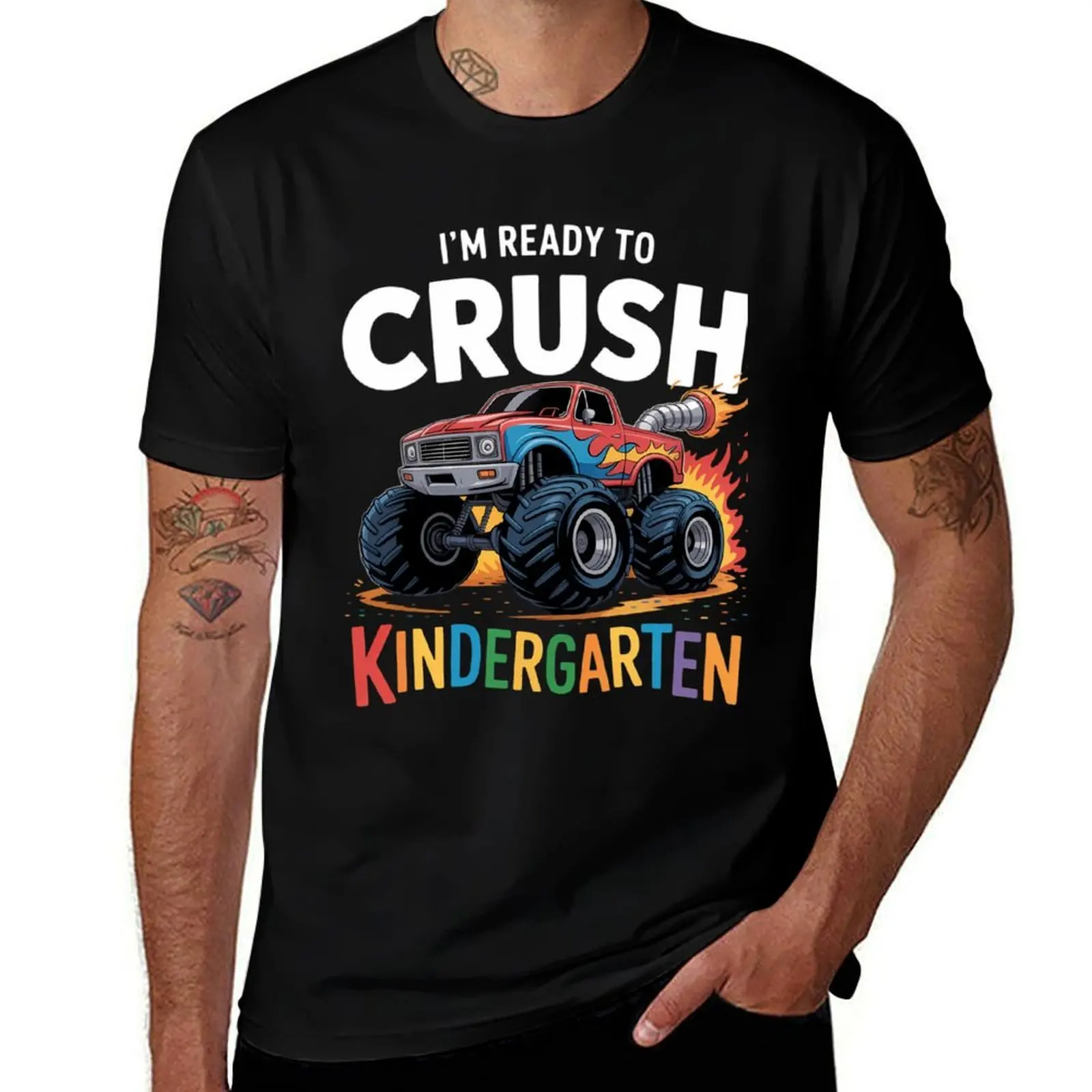 

Футболка Kids First Day I'm Ready To Crush для детского сада Monster Truck, футболки, простые рубашки для тренировок для мужчин