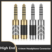 4.4mm Headphone Adapter Carbon Fiber Gold Rhodium Plated Audio Jack Plug DIY 4.4 Balanced Cable Earphone Connectors For NW-WM1ZA