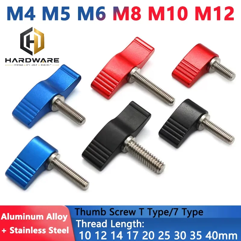 M4 M5 M6 M8 M10 M12 Thumb Screw T Type/7 Type Hand Tighten Screw Handle Adjustable Shape Screw For Slr Rail Rod Slider