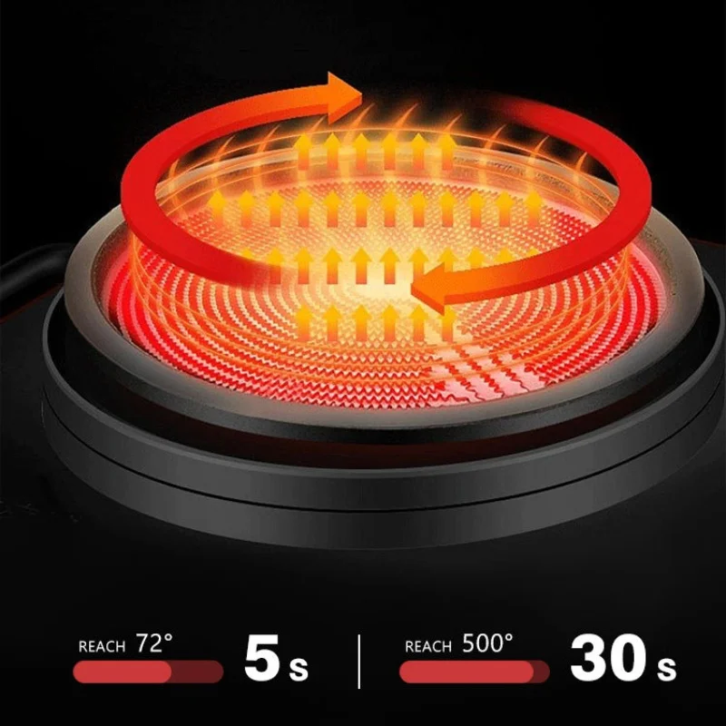 Cocina de Inducción portátil, cocina de ondas de luz con ahorro de energía, 2200W, pequeña cocina eléctrica de cerámica para el hogar, quemador de encimera