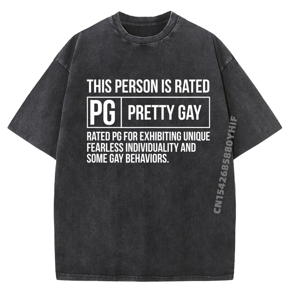 

This Person is Rated PG Pretty Gay Funny LGBT Joke Mens Clothing 2025 Luxury T-Shirt Mens Breathable Washed Clothes