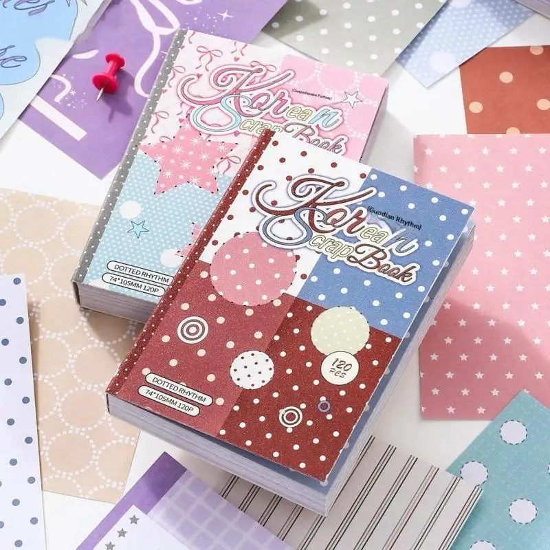 120 Sheets Minimalist M5 Memo Notebook Korean Polka Dot Ins Salt Style Portable for Student Travel Note Taking
