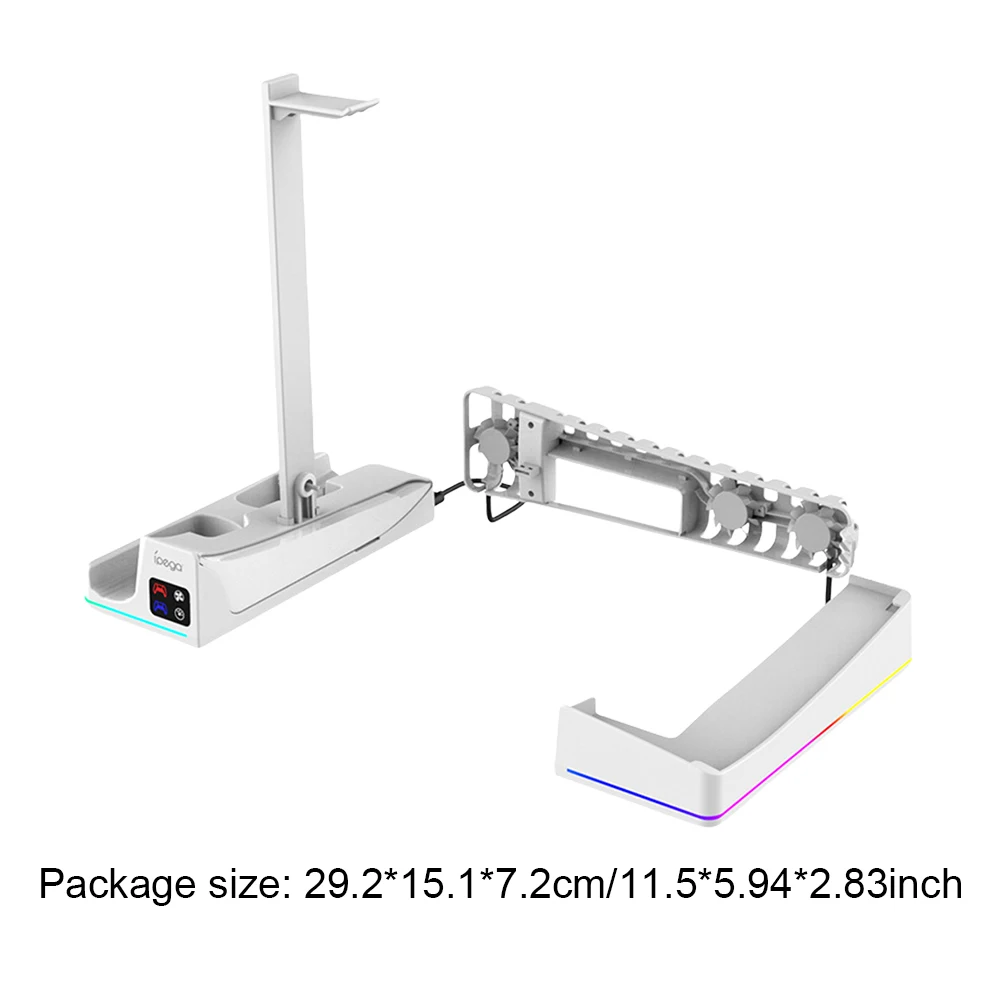 ขาตั้งระบายความร้อนพร้อมที่แขวนหูฟัง PS5ตัวควบคุมคู่สำหรับคอนโซลที่บางเฉียบสำหรับ PlayStation 5แผ่นดิสก์บาง & รุ่นดิจิตอล