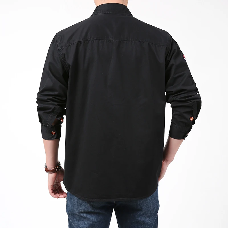 Spring Summer Military Tactical Shirts Men\'s Multi-Pockets Work Cargo Shirts Climbing Clothes Nature Hiking Fishing Wear