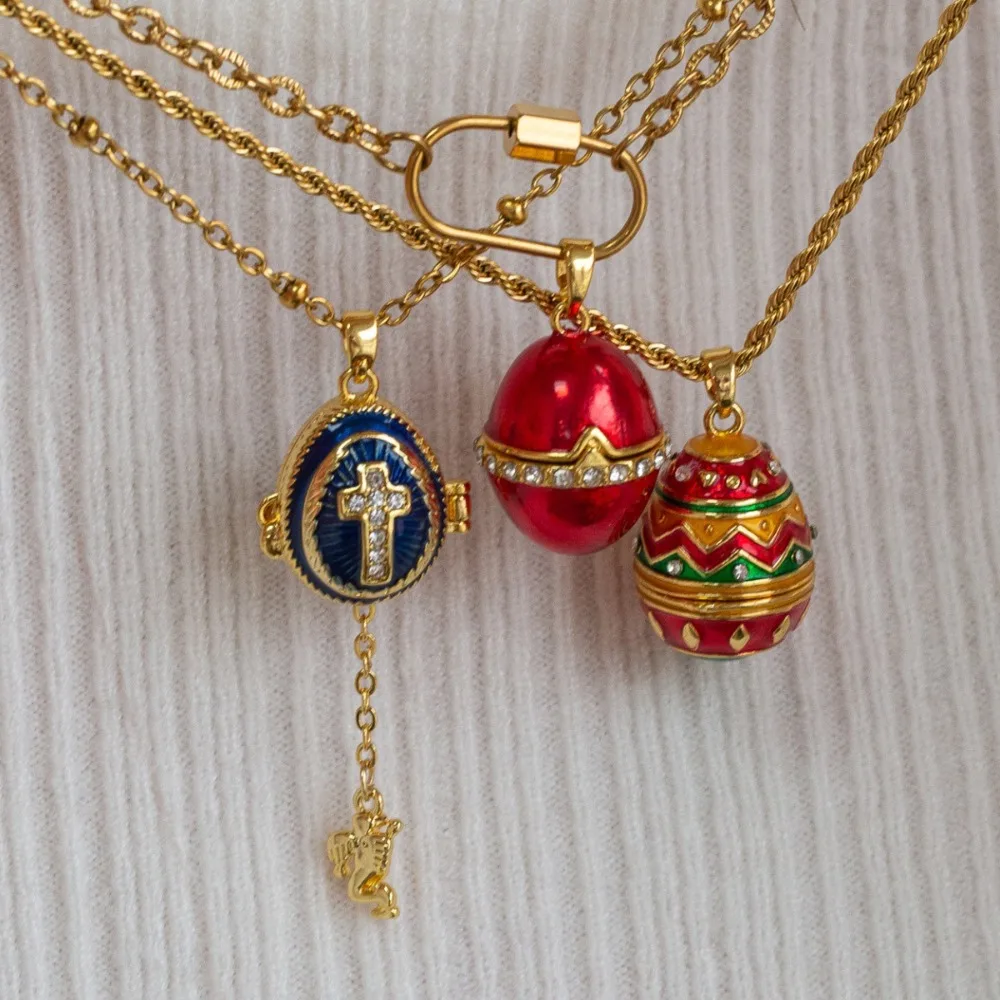 New Arrival Openable Easter Egg Angel Pendant Necklace Romantic Festival Atmosphere Jewelry For Proposal Anniversary Gifts