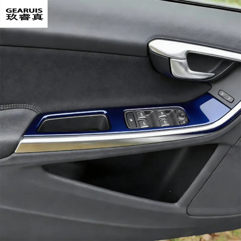 

For volvo S60 2014-2019 Car Door Armrest panel Window Glass Lifting Center Control Navigation Air outlet CD Gear Cover Sticker