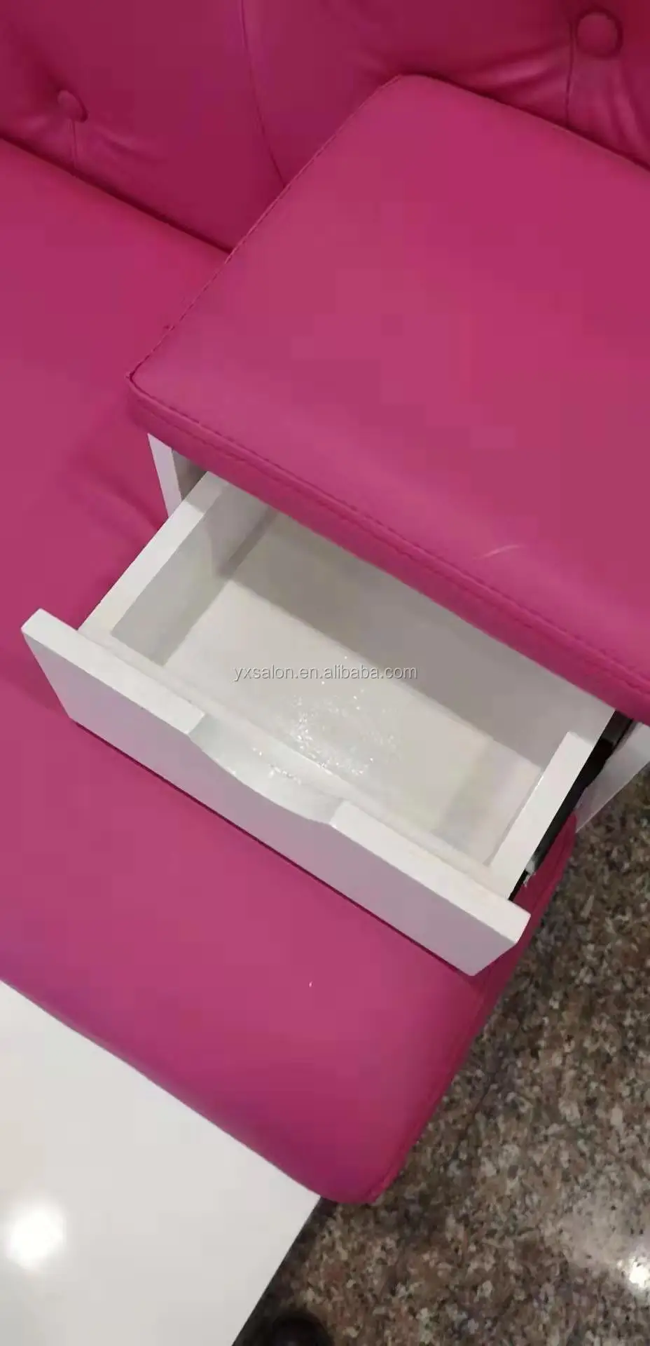 2019 Hot Sale Top Luxuary White&Pink Spa Chair Pedicure Chair With Sink And LED Lights 5 Years Warranty