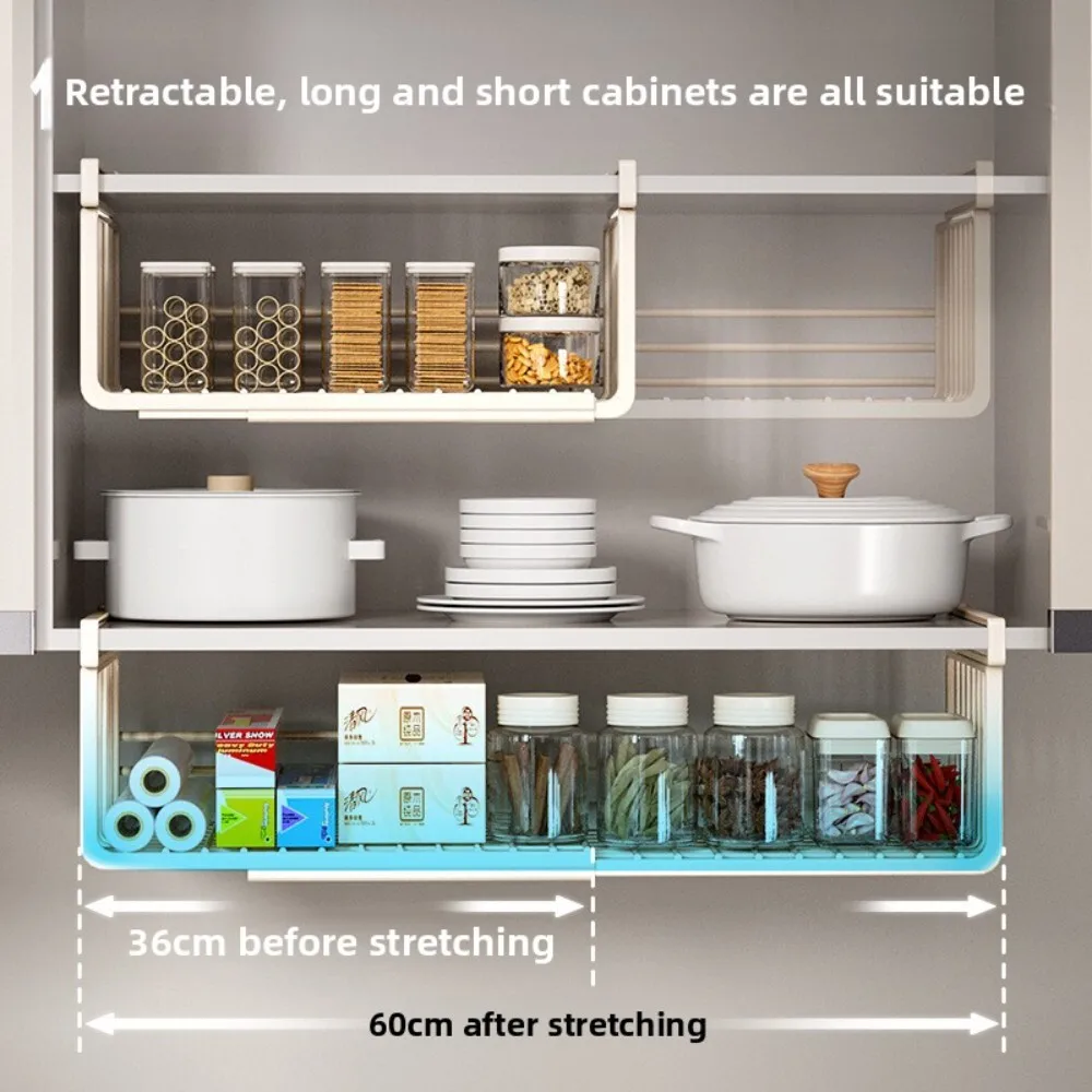 

Telescopic Kitchen Spice Rack Expandable Layered Storage Organizer for Cabinet Pantry or Countertop Use Space Saving Design