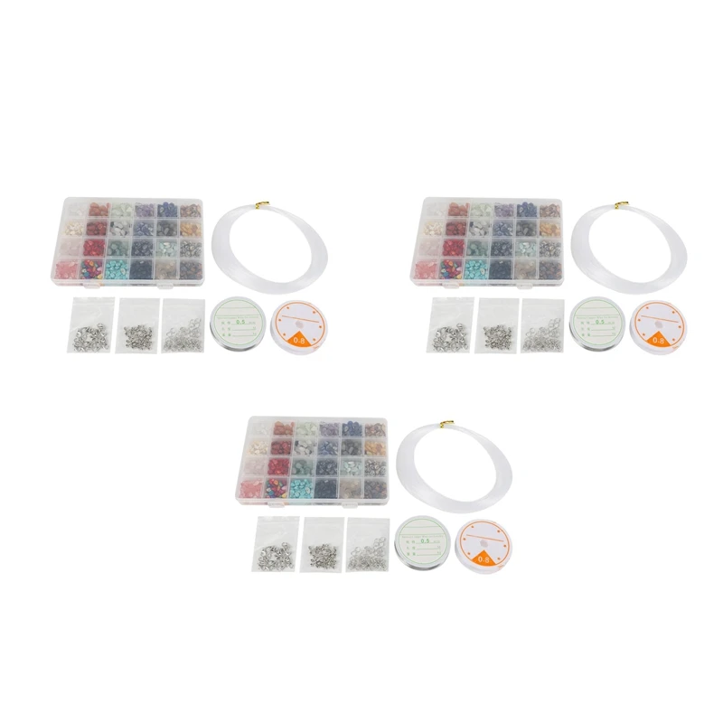 

3969Pcs Irregular Gemstone Beads Kit With Spacer Beads Lobster Clasps Elastic Jump Rings For DIY Jewelry Making Supplies