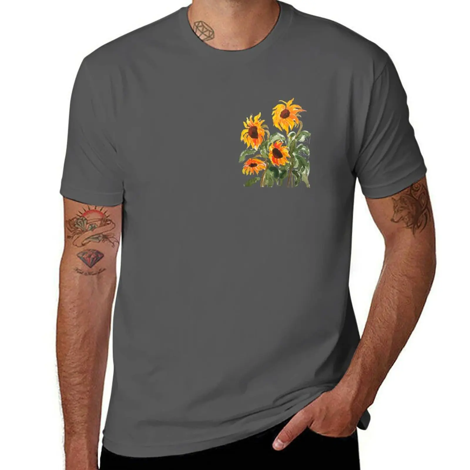 

sunflower watercolor 2018 T-Shirt Large Size Short Sleeve T-Shirt