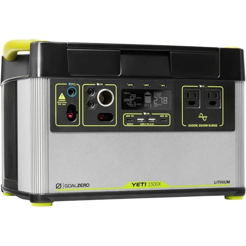 Goal Zero Yeti Portable Power Station - Yeti 1500X , USB Ports & AC Inverter - Rechargeable Solar Generator