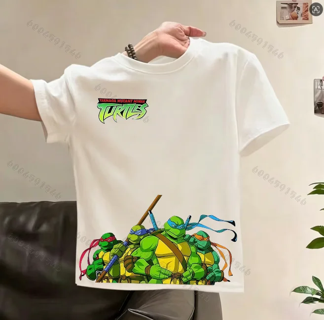 Latest hit product - Ninja Turtles cartoon print children's pure cotton T-shirt. Soft and adorable top for children aged 3-12.