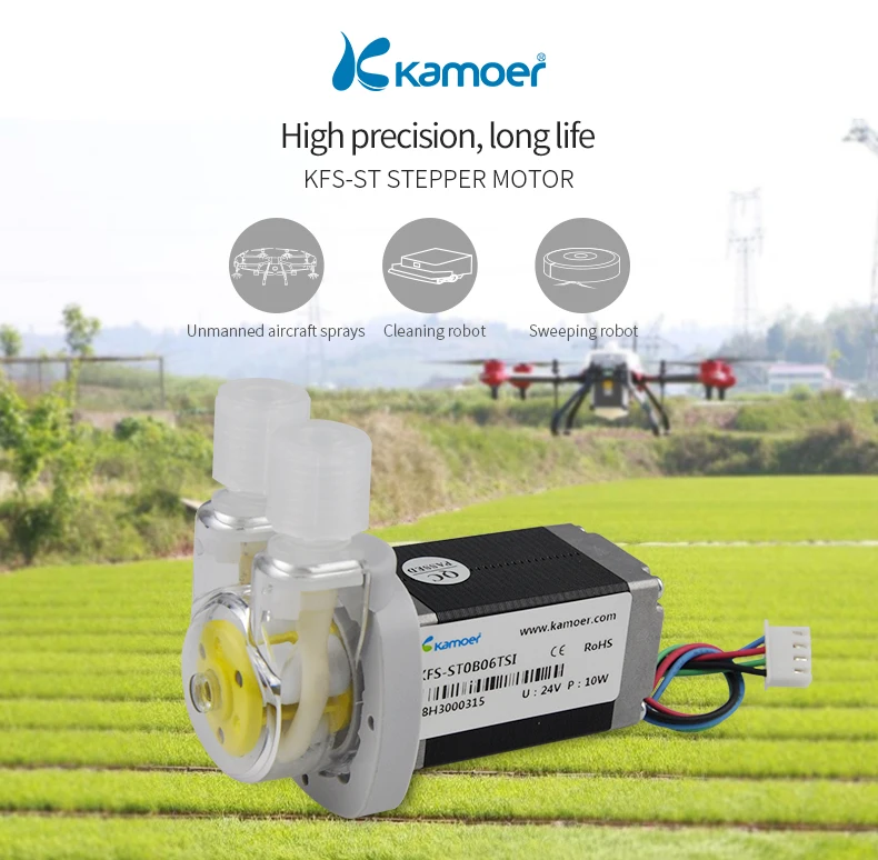 KFS-ST 24V Mini Stepper Motor Dosing Pump Stearic Acid Water Slient Self-priming Peristaltic Pump for Analyzer