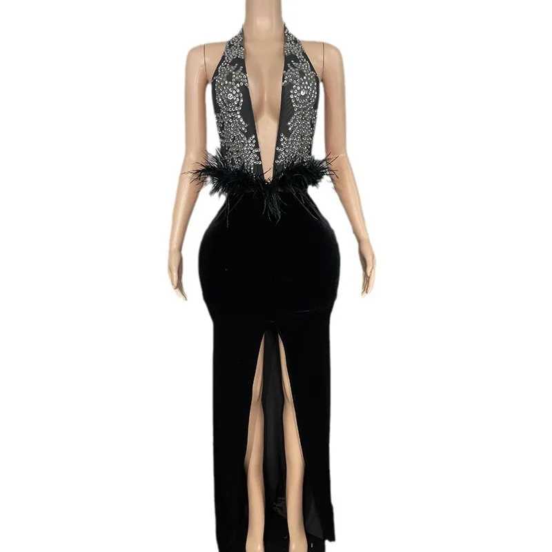 2025 วันเกิดเสื้อผ้า High-end Sense รั่วกลับแยกส้อมจัดเลี้ยงหางปลา Slim และบางอารมณ์เซ็กซี่เสื้อผ้า