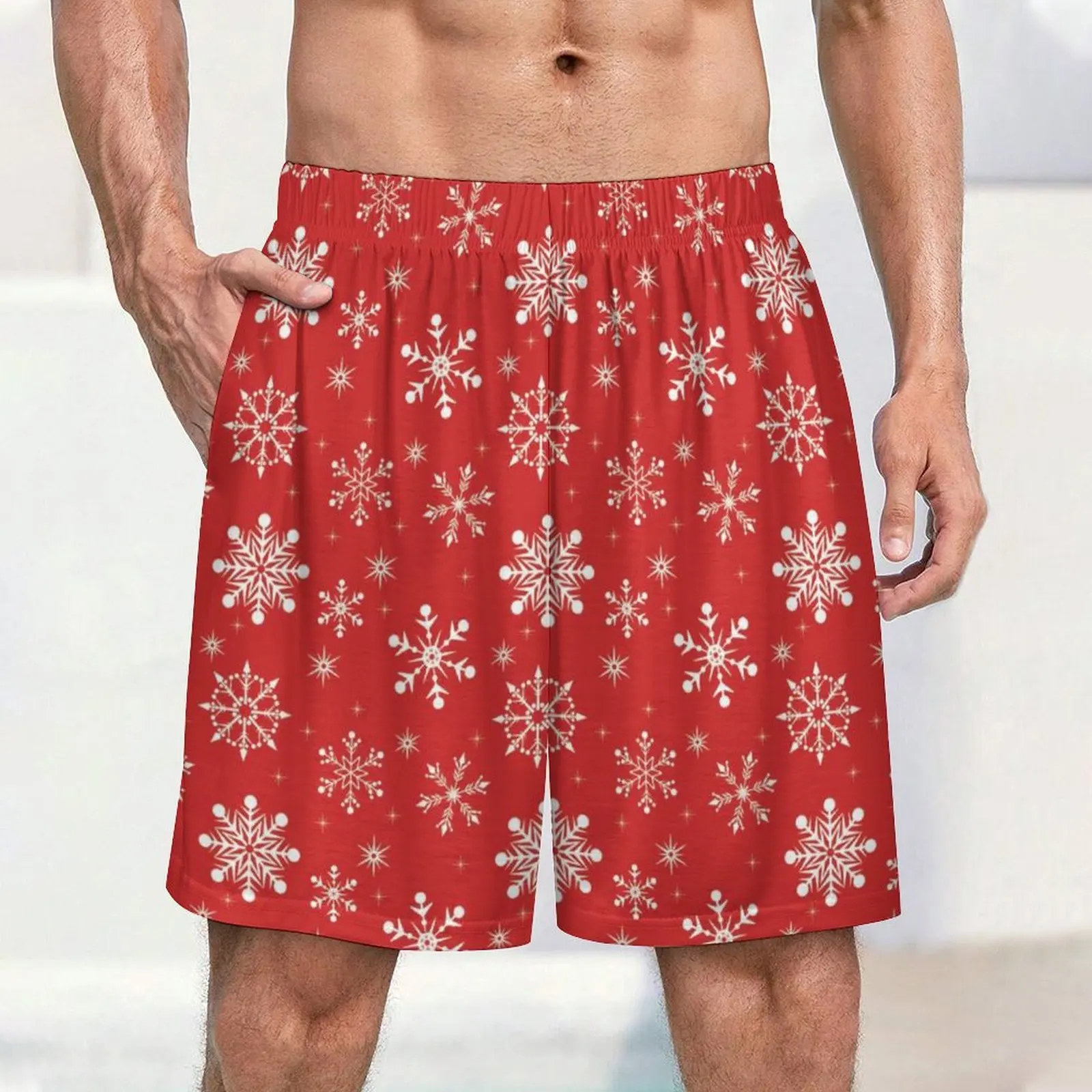 Snowflake Ice-Cold Summer Pajama Trousers Shorts Half Pants Gift For Men Sleep Home Wear Breathable Comfort Casual Sport