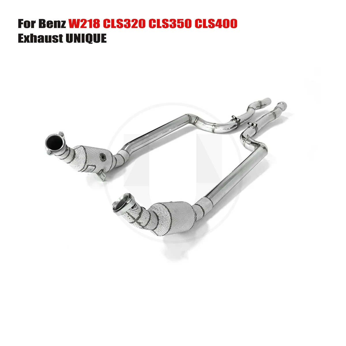 UNIQUE For 2012-2017 Benz W218 CLS300 CLS320 CLS350 CLS400 3.5L With insulator downpipe With cat/without cat exhaust pipe