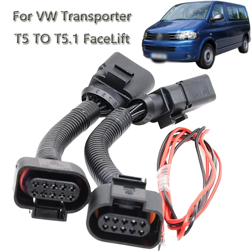 1Set Für VW Transporter T5 Zu T 5,1 FaceLift Auto Scheinwerfer Umwandlung Upgrade Adapter Kabelbaum Auto Stecker Draht