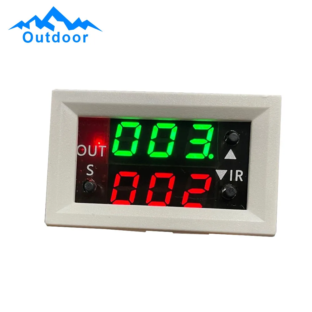 T2401-O Delay Dual Display Digital Time Relay Digital Timer Delay Relay Module Time controller Green Red Direct Output DC 12V