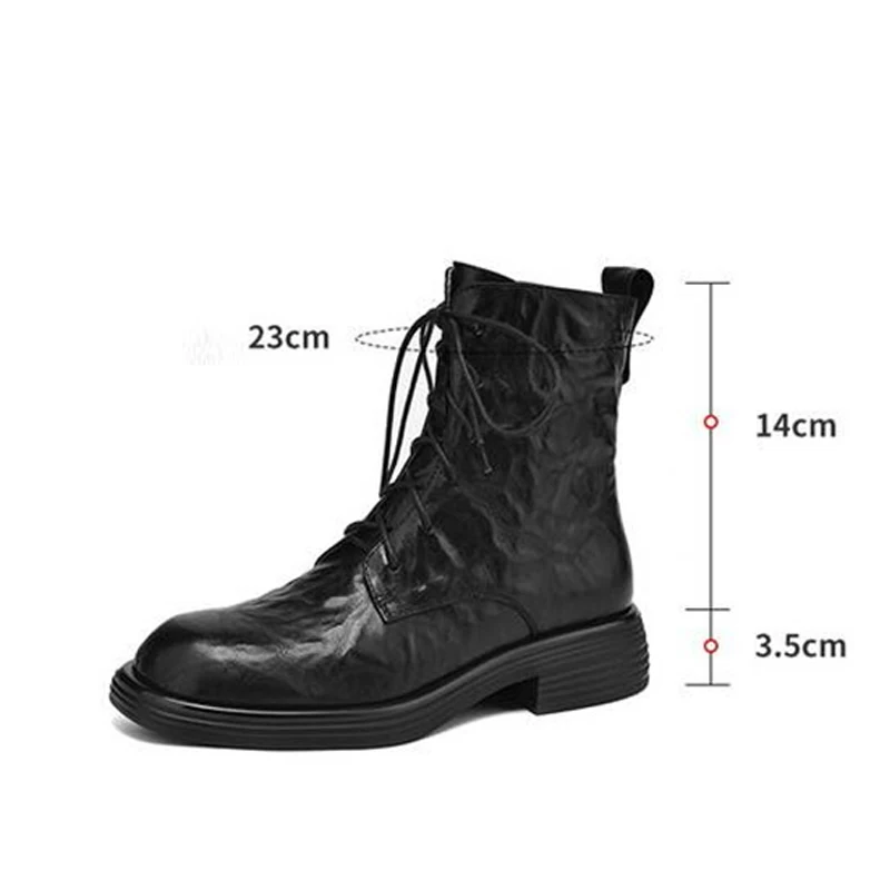 Herbst Schuhe Runde Kappe 3,5 cm Starke Ferse Frauen Schuhe Winter Frauen Stiefel Split Leder Stiefel Casual Plattform Motorrad Stiefel MING13