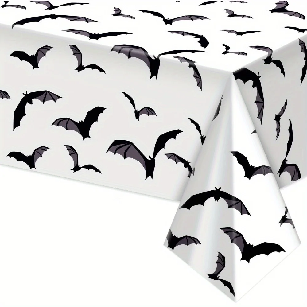 

2D Flat 1pc Halloween Bat Design Tablecloths/Tablecovers, 108x54inch Bat Design good for Halloween Decor, Polyester Material