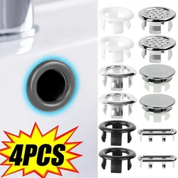 1/4pcs Wash Basin Overflow Ring Sink Hole Round Overflow Cover Kitchen Basin Trim Hollow Overflow Ring Plug Bathroom Accessories