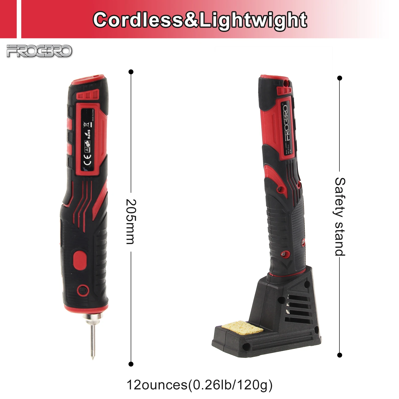 Saldatore portatile a riscaldamento rapido Illuminazione a LED Mini saldatore a batteria fai-da-te con batteria ricaricabile agli ioni di litio