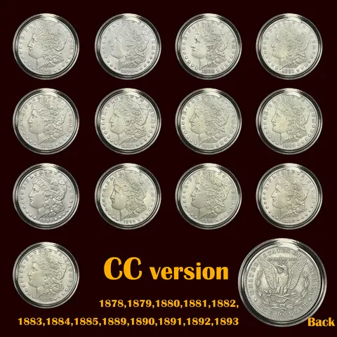 1 pz 26,5 grammi CC Versione Antico US Morgan Replica Monete Commemorative Souvenir turistico Medaglia Decorazione Della Casa Collezione Regali