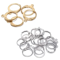 20Pcs/lot Gold Stainless Steel Hoop Huggie French Lever Back Ear Wire Settings Base Hoops Earrings For DIY Jewelry Making Supply
