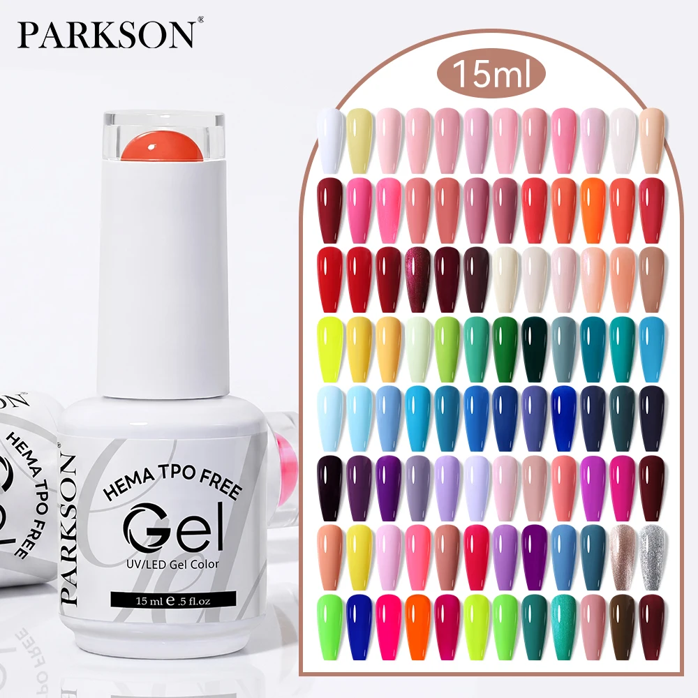 Parkson 15ml HEMA TPO Free Gel Nail Polish UV LED Soak Off Gel Varnish Vernis Semi Permanent Manicure Nail Art Gel Base Top Coat
