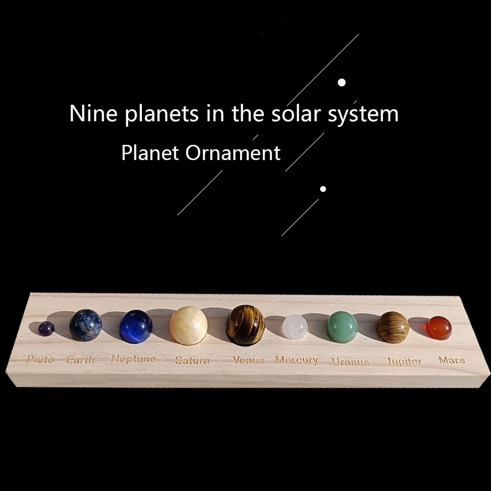 Creative Mars Planet Ball Decoration with Show Plate the Nine Planets of the Solar System Stones Specimen Ore Samples Ornament